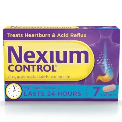 Image of Nexium Control Heartburn &amp; Indigestion Tablets for Acid Reflux Relief, Gastro Resistant Esomeprazole Tablets, 20mg, 7 Count