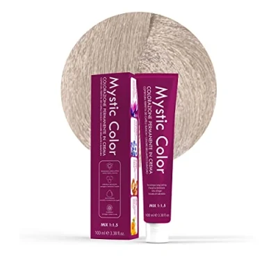 Image of Mystic Color Permanent Cream Colouring with Argan Oil and Calendula Long Lasting Hair Dye Natural Platinum Ash Blonde 10.1 100ml