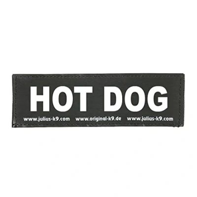 Image of Interchangeable Patches, 1 pair, HOT DOG, Size: Small, Black