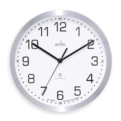Image of Acctim 74337 Mason Radio Controlled Wall Clock, Silver