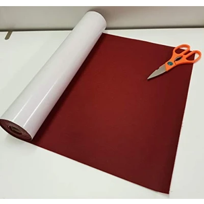 Image of One Metre x 450mm Wide roll of Wine RED Sticky Back SELF Adhesive Felt Baize