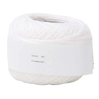 Image of Oumefar Popular Summer Light Silk Thin Line Lace Cotton Yarn Crochet for Knitting Embroidery with (Cream)