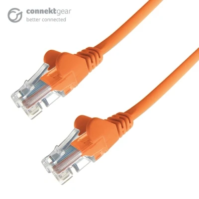 Image of Connekt Gear 2m RJ45 CAT6 UTP Stranded Flush Moulded LS0H Network Cable 24AWG Orange