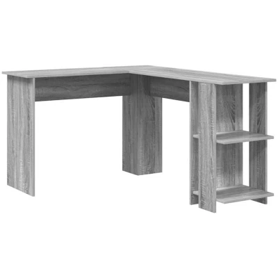Image of vidaXL Grey Corner Desk Sonoma MDF Standard