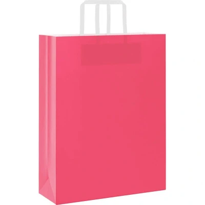 Image of vidaXL Paper Bags 50 pcs with Handles Pink 32x12x42 cm
