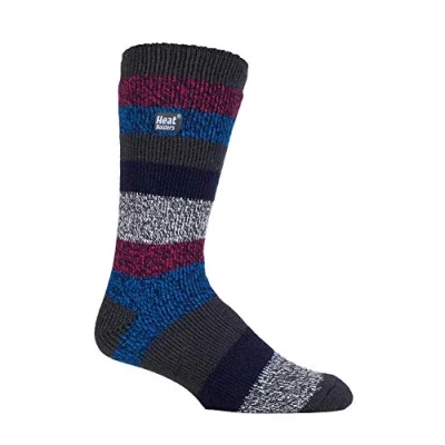 Image of HEAT HOLDERS Mens New Patterned Warm Winter Striped Twist Thermal Socks in 10 colours, size 6 11 UK 39 45 Eur (Harrow)