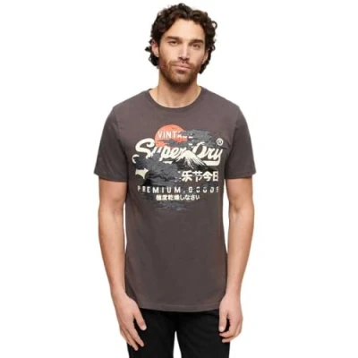 Image of Superdry Tokyo Vl Short Sleeve T shirt M Dark Grey