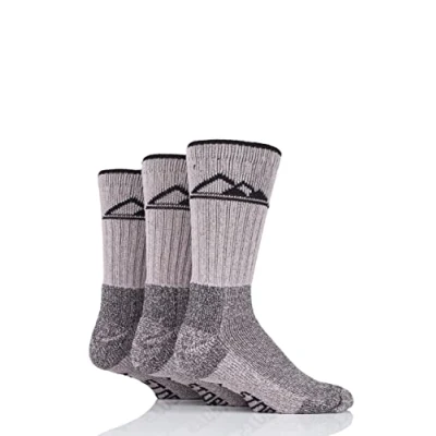 Image of 3 Pair Stone / Black Luxury Boot Socks Men&#039;s 6 11 Mens Storm Bloc