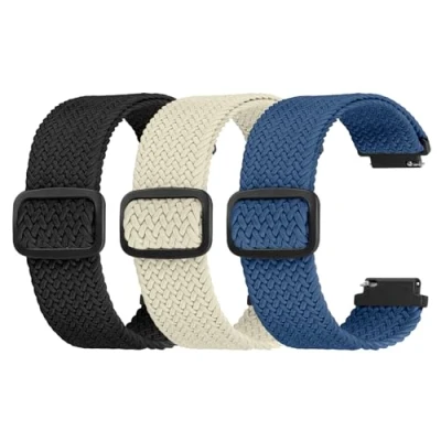 Image of Ecogbd Elastic Nylon Replacement Strap 16mm 18mm 20mm 22mm, Quick Release Watch Straps, Soft Fabric Adjustable Breathable Sport Women Men