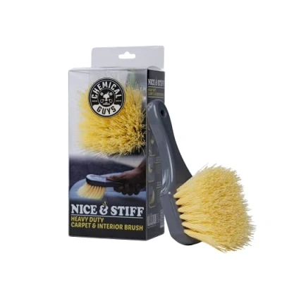 Image of Chemical Guys ACCG02 Nice &amp; Stiff Heavy Duty Carpet Interior Detailing Brush, (Safe for Cars, Trucks, SUVs, RVs, Motorcycles, More) Yellow