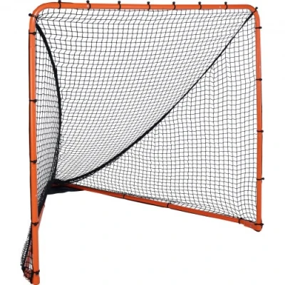 Image of VEVOR Lacrosse Goal, 6&#039; x Net, Folding Portable Backyard Training Equipment, Steel Frame Quick &amp; Easy Setup Perfect for Youth Adult Training, Orange