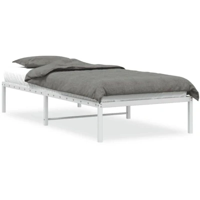 Image of vidaXL Metal Bed Frame without Mattress White 90x190cm