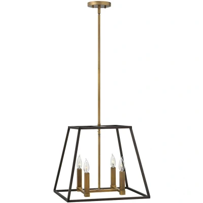 Image of Fulton 4 Light Ceiling Pendant Chandelier Bronze, E14