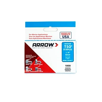 Image of Arrow Fastener 504M1 Genuine T50 1/4 Inch Monel Rust Proof Staples, 1,000 Pack
