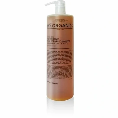 Image of Organic Keratin Shampoo 1000ml Nourishes, Conditions, and Strengthens Hair Fight Frizz Heat Damage Sulphate SLES Free Cruelty Eco Friendly My.Organics