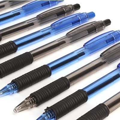 Image of White Hinge 20x Retractable Ballpoint Pens Black &amp; Blue Biros