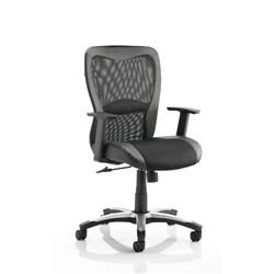 Image of Victor ii Executive Chair Black Leather Mesh with Arms