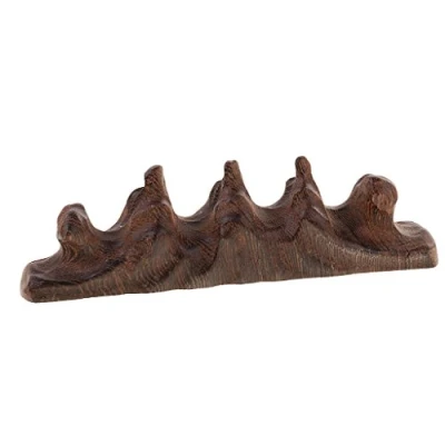 Image of Natural Chinese Wood Root Craft Brush Stand Pen Rack Ancient Carved Rest