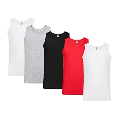 Image of Fruit of the Loom Valueweight 61 098 0 Men&#039;s T Shirt, 2 x white, 1 black, grey, red + notepad, XXL