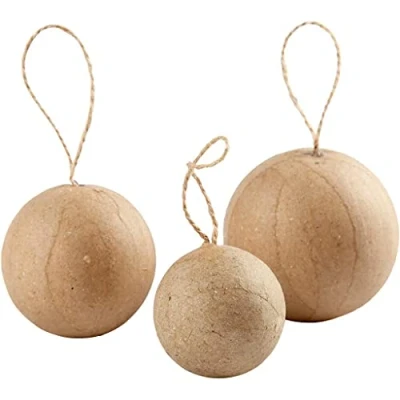 Image of Creativ Company 510313 Christmas Bauble Ornament, Paper, Beige, 6 Pieces (s), Ampolla)