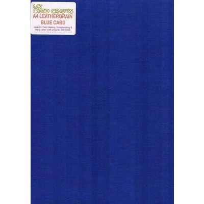 Image of A4 Blue Embossed Leather Look 250gsm Card x 5 Sheets UKCC0276