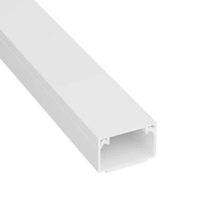 Image of D Line 25x16mm Cable Trunking, Cover, Paintable, Self Adhesive Wire Corner Hider, Management 25mm (W) x 16mm (H) 1 meter Length White