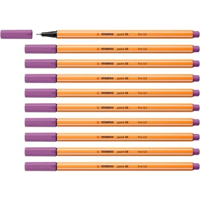 Image of Fineliner STABILO point 88 Pack of 10 Plum