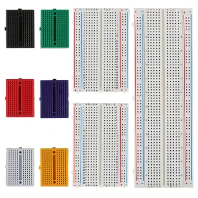 Image of HUAREW Mini Breadboard 170 Points (6 Colors, 6PCS)+Small 400 Solderless (2PCS)+Breadboard 830 (1 PCS) for Arduino and Proto Shield Electrical Connections block