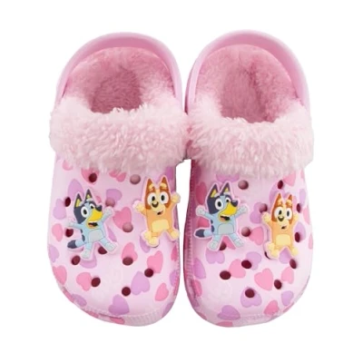 Image of Bluey Girls Clogs with Charms Bingo Fleece Lined Kids Shoes Pink 8