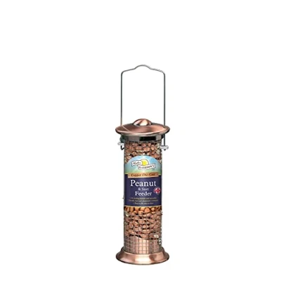 Image of Walter Harrison&#039;s Peanut and Suet Copper Plated Die Cast Wild Bird Hard Wearing Hanging Feeder Small 20 cm