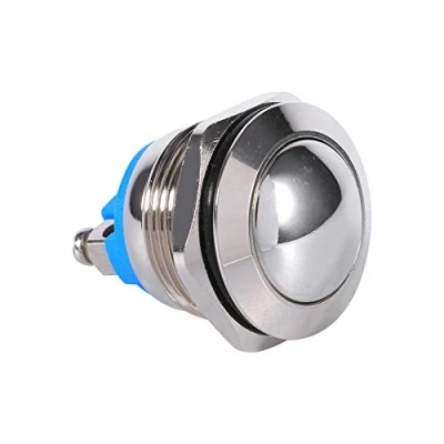 Image of 12V 3A Momentary Push Button Switch, Keenso Waterproof Car Auto Speaker Horn Metal Toggle Switch IP65 IK08 19mm