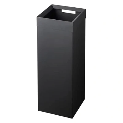 Image of YAMAZAKI 4489 TOWER Tall Trash Can, black, Steel, Minimalist, 22.5 x 60 cm