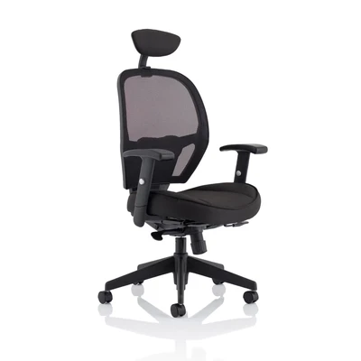 Image of Denver Black Mesh Chair with Headrest