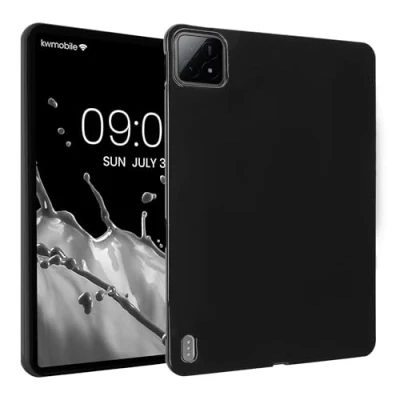 Image of kwmobile TPU Silicone Case Compatible with Xiaomi Pad 6S Pro 12.4 Soft Flexible Shock Absorbent Cover Black