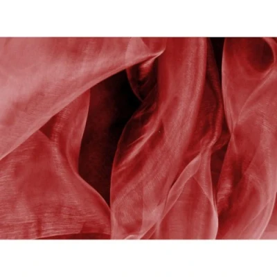 Image of 25M X 28CM ROLL OF CRYSTAL ORGANZA SHEER FABRIC (BURGUNDY 019)