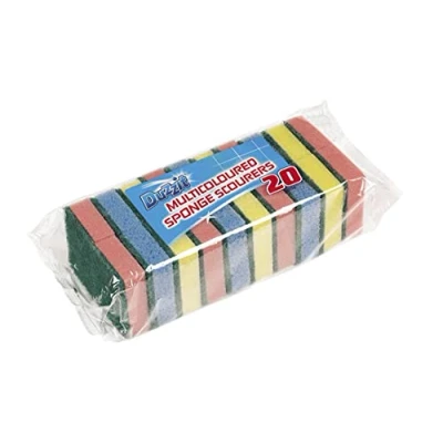 Image of Duzzit Pack Of 20 Sponge Scourer Washing Up Sponges