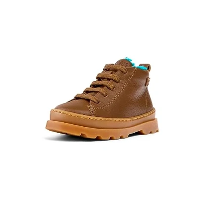 Image of Camper Brutus Laceup ankle boots for kids, Size: 5.5K, Medium brown Leather