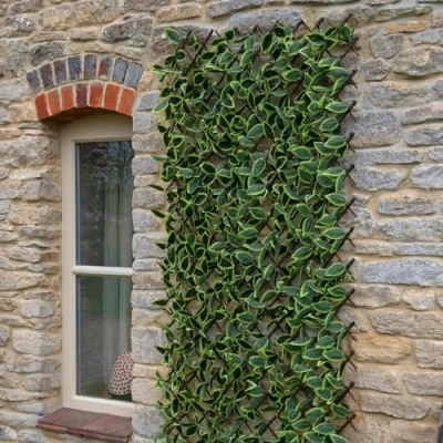 Image of Garden Mile Hosta Leaf 180 x 90cm Expanding Trellis and Home Decor Private Screening Panel Realistic Faux Plant Screen Outdoor Wall Fence Shed Balconies Indoor Decorative Covering