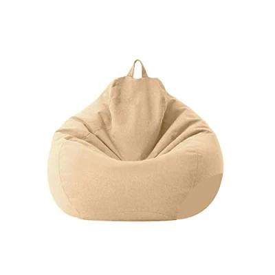 Image of Chickwing Highback Bean Bag Large Bags Chair for Indoor Outdoor Living Room, Adult Kids Comfortable Gaming Home Garden without Filling (Khaki,100x120cm)