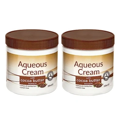 Image of ZOPPER 2 x Aqueous Cream 350ml With Cocoa Butter Extracts Softens &amp; Moisturises Fragrance Free Lanolin The Light, Non greasy Formulation, For Essential Skin Care