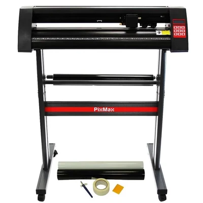 Image of PixMax Vinyl Cutter Plotter Machine 28&quot;, SignCut Pro Design Software &amp; Weeding Pack, Black
