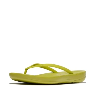 Image of Fitflop Women&#039;s IQUSHION Ergonomic FLIP Flops, Lemongrass, 3 UK