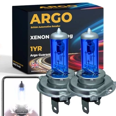 Image of Argo H4 Headlight Bulb 100w Xenon White 6000k 24V High Low Dipped Main Beam Headlamp Super Bright Halogen Upgrade Lorry Truck HGV 472 P43t 472c Bulbs