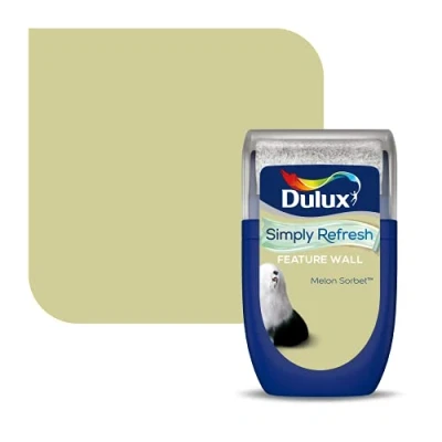 Image of Dulux Simply Refresh Feature Wall Matt Emulsion Paint Melon Sorbet 30 ml (Pack of 1), Tester, 5569266