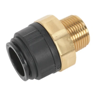Image of Sealey Straight Adaptor 28mm x 1&quot;BSPT Brass (John Guest Speedfit® MM012808N)