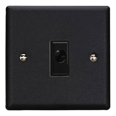 Image of Varilight XYFOB.MB Urban Matt Black 1 Gang 16A Flex Outlet Plate