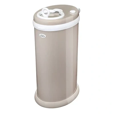 Image of Ubbi Steel Odor Locking Nappy Bin, No Special Bag Required Money Saving, Awards Winning, Modern Design Registry Must Have Diaper Pail, Taupe