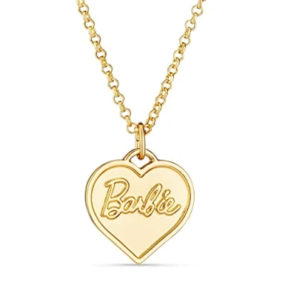 Image of Barbie Chunky Heart Necklace, Zinc, No Gemstone, 16 Inch, Gemstone