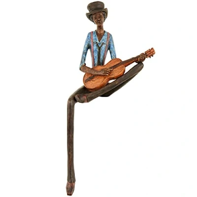Image of Hill 1975 Sitting Jazz Band Strings, RESIN, Brown/Blue, 11 x 17 42 cm