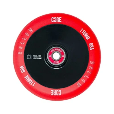 Image of CORE Hollow Stunt Scooter Wheel 110mm ABEC 9 Bearings (Replacement Pro Wheels) Red/Black